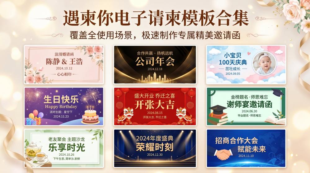 高端H5电子喜帖一键搞定！活动电子邀请函制作，小白也能5分钟出片